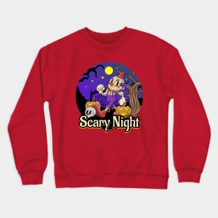 Clown Scary Night Halloween Crewneck Sweatshirt